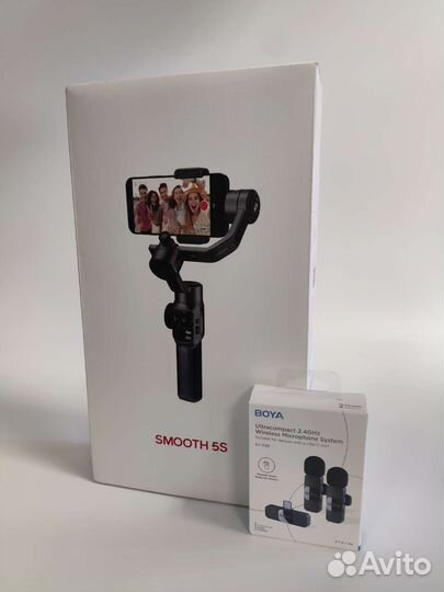 Стабилизатор Zhiyun Smooth 5s серый и boya BY-V20