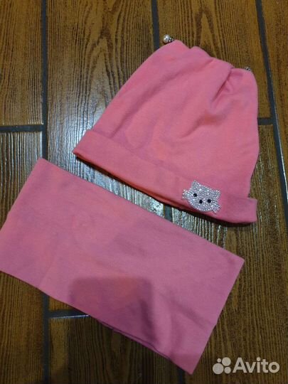 Комплект шапка и снуд для девочки