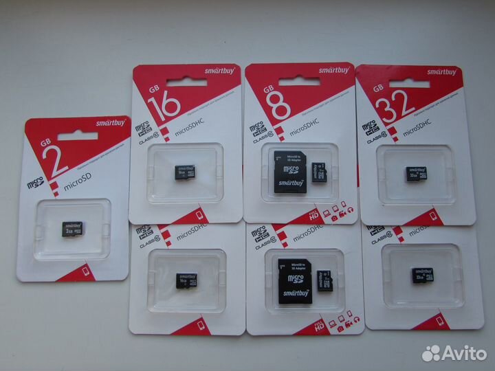 Карты памяти microSD (для телефонов), новые,разные