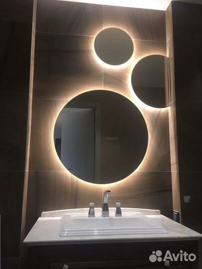 Зеркало с подсветкой в ванную круглое Sunshine