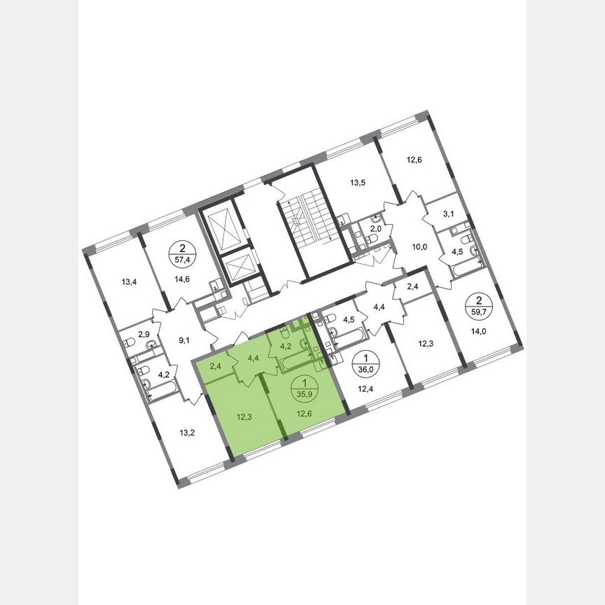 1-к. квартира, 35,9 м², 3/17 эт.