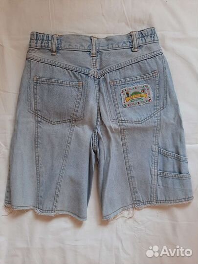 Джинсовые шорты, размер 42, высокая посадка