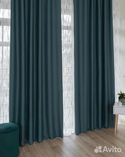 Комплект штор блэкаут Амадео Морская волна