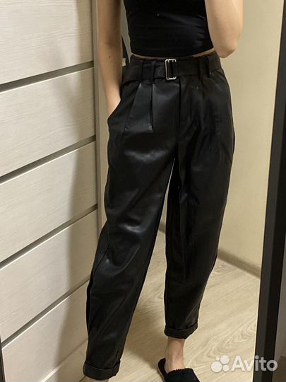 Кожаные брюки женские xs