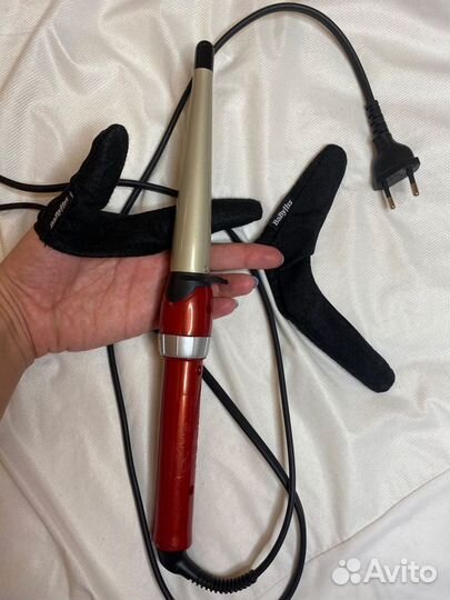 Щипцы д/ завивки BaByliss C20E, красный/золотистый