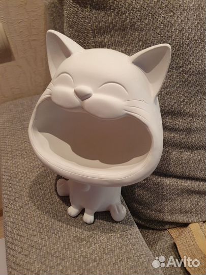 Кашпо органайзер Кот из гипса