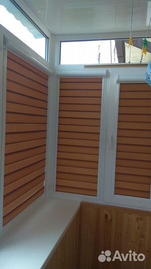 Рулонные шторы день ночь лофт во коричневый