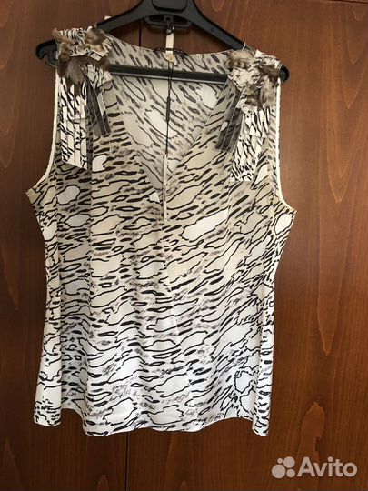 Elie Tahari новая блузка перья шелк 48