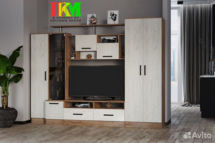 Гостиная Оскар 5 - Дуб крафт табачный / Дуб крафт