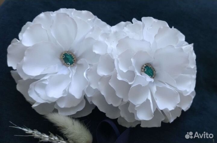 Банты для волос белые