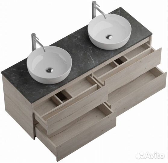 Мебель для ванной BelBagno Kraft-1400-4C-KEP-140-2-MNO Rovere Galifax Bianco