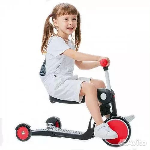 Детский самокат-беговел bebehoo 5-in-1 (Красный)