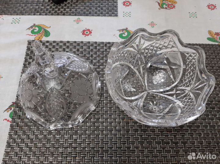 Винтаж: Большая бонбоньерка хрусталь СССР