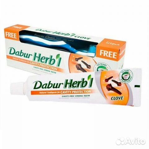 Зубная паста+зубная щётка dabur herb’L clove (паст