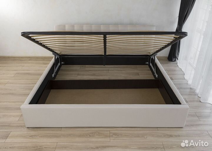 Кровать 180х200 с подъемным механизмом бежевая