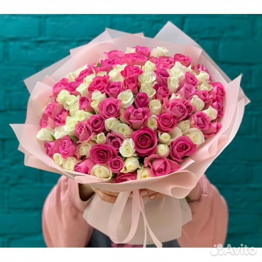 Цветы букеты 101 роза