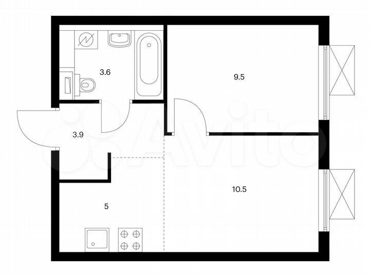 1-к. квартира, 32,5 м², 5/25 эт.