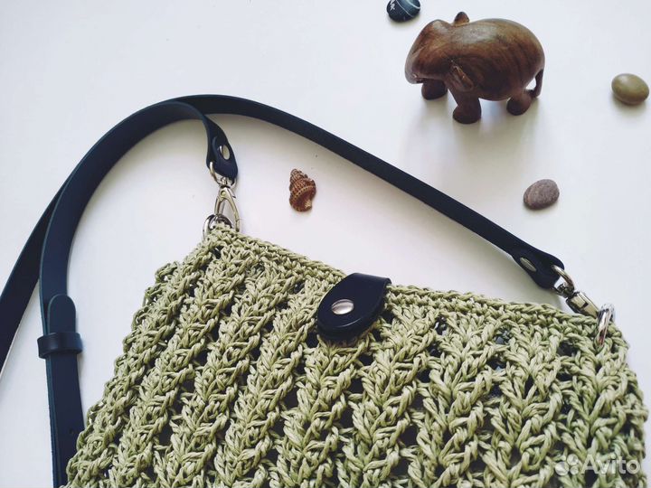 Cумка из рафии с ремнём