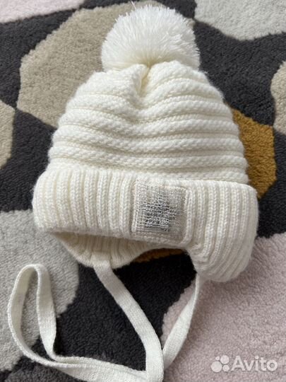 Шапочка для девочки теплая 44-46 размер