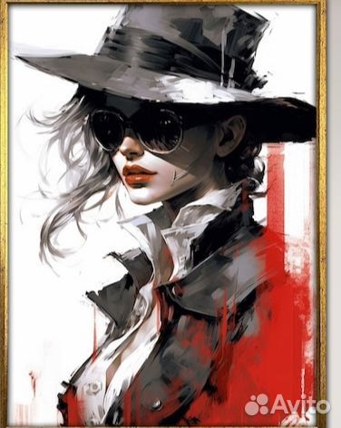 Современное искусство картина девушка Яркие эмоции