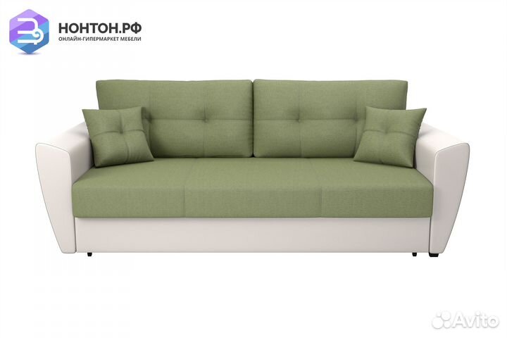 Диван выкатной Фортуна New зеленый / белый