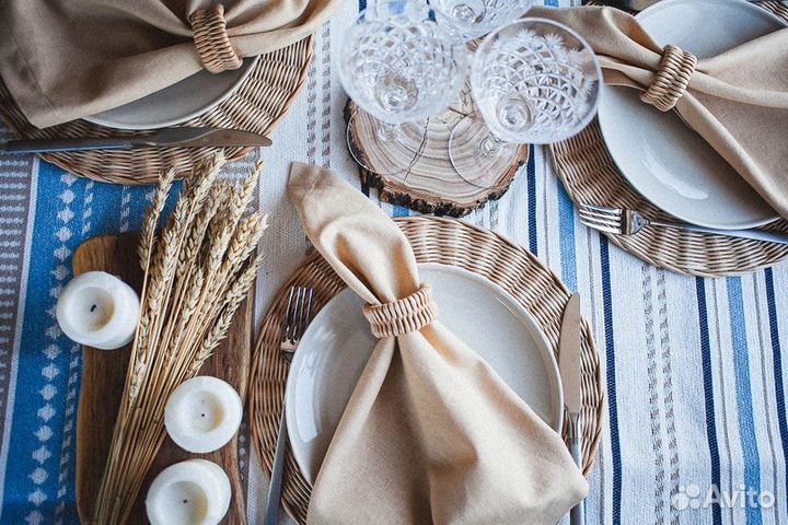 Плетёная сервировочная салфетка из эколозы