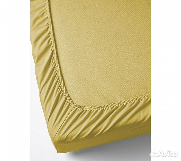 Простынь GoodNight Сатин 160х200х20 Горчичный на р