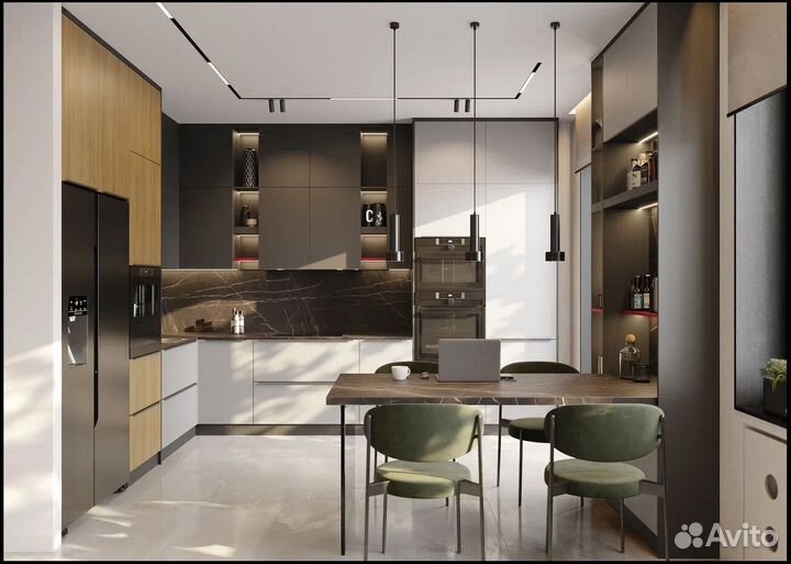 Кухня под потолок под ключ