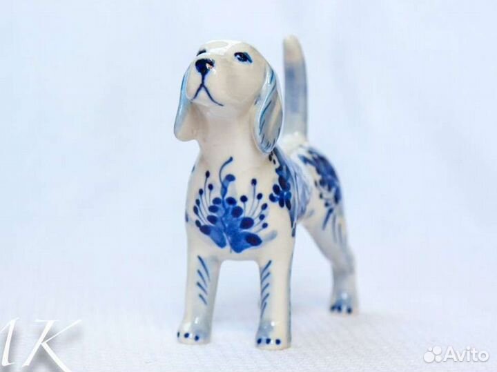 Бигль статуэтка фарфор цветная роспись