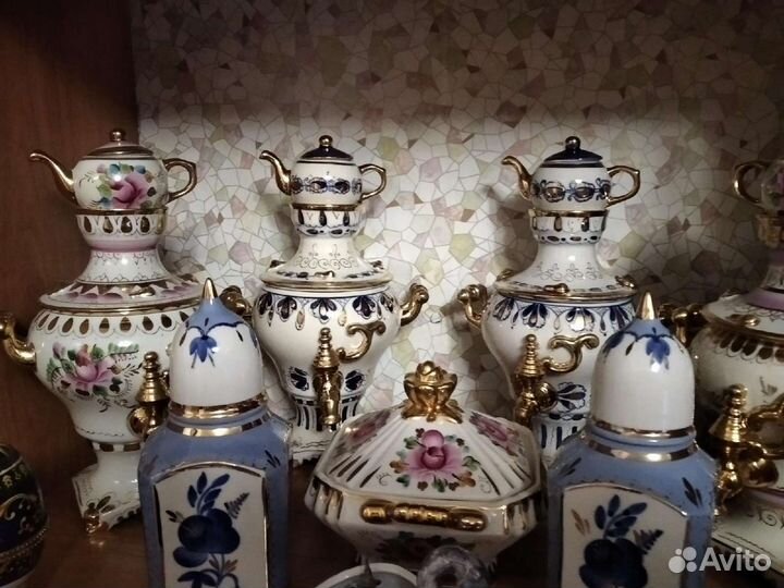 Самоварчик сувенирный Гжель