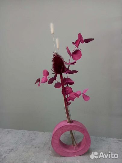 Сухоцветы в вазе с колбой / декор / интерьер