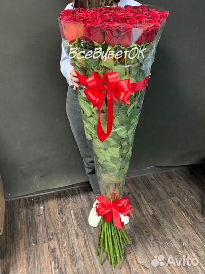 Высокие розы эквадор 140 см купить в Москве