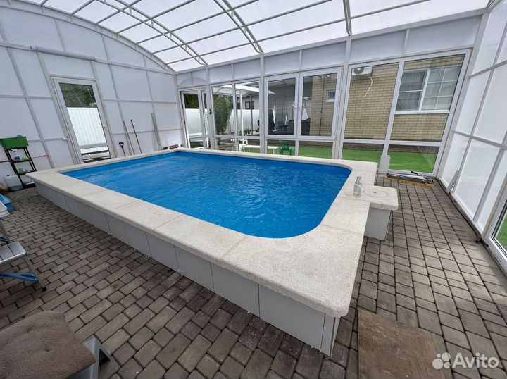 Бассейн чаша из полипропилена со ступенями 3х7