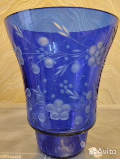 Ваза для цветов цветное стекло СССР