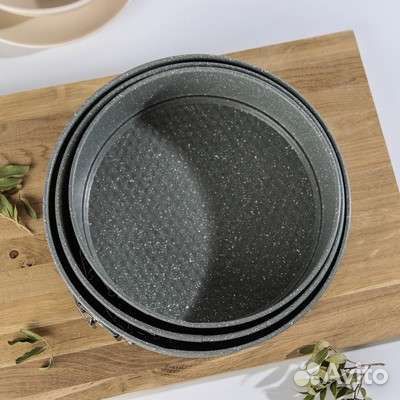 Разьемная Форма для выпечки круг 3шт мрамор