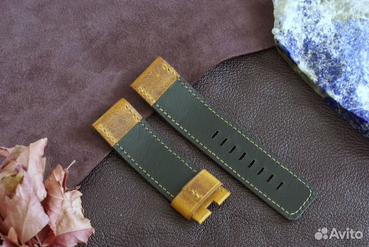 Кожаный ремешок на часы Diesel. На заказ Handmade