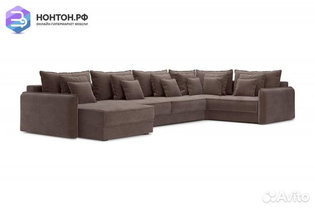 Диван п-образный тик-так Антей коричневый