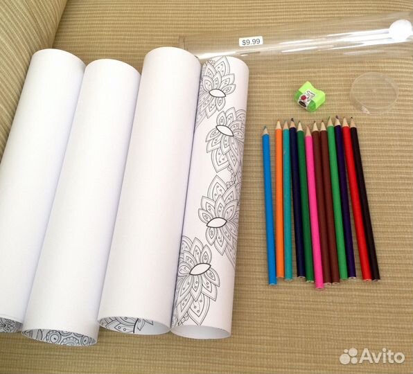 Раскраска Антистресс + карандаши и точилка в набор