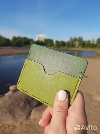 Мини картхолдер ручная работа кожа