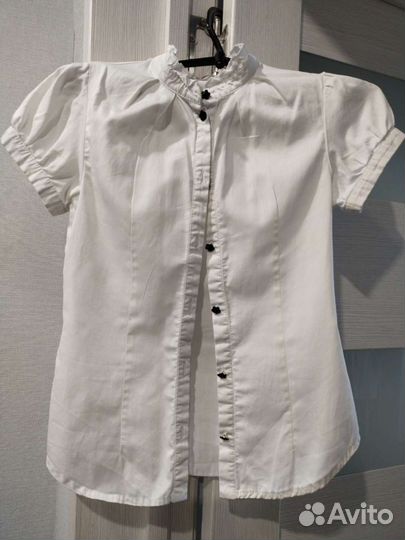 Блузка белая для девочек 140