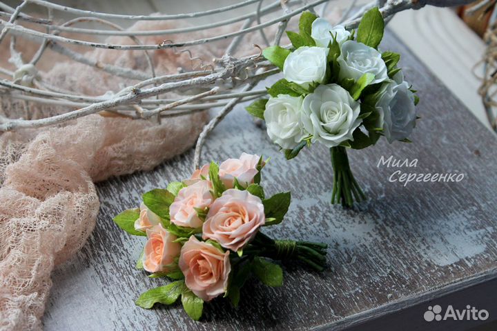 Брошь букет роз