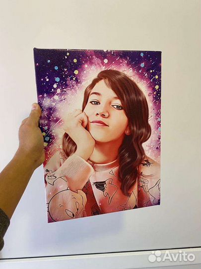 Портрет по фото на холсте