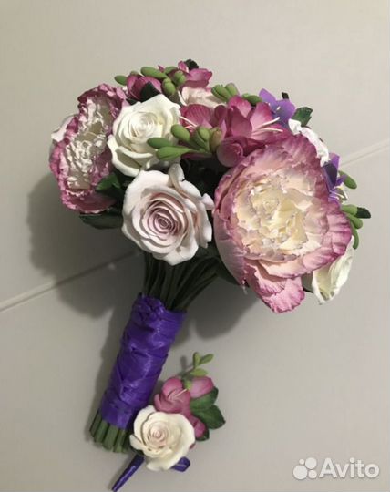 Свадебный букет из полимерной глины