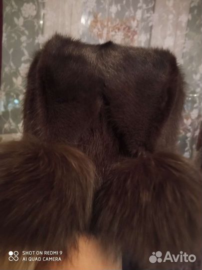 Шапка норковая вязаная женская