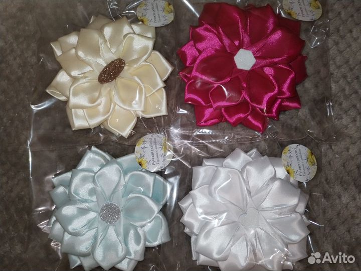 Банты для девочек на резинке в ассортименте