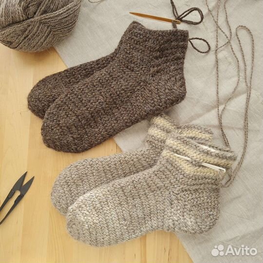 Мужские носки, связанные иглой, ослостич