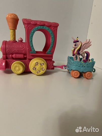 Поезд и лошадки my little pony и filly