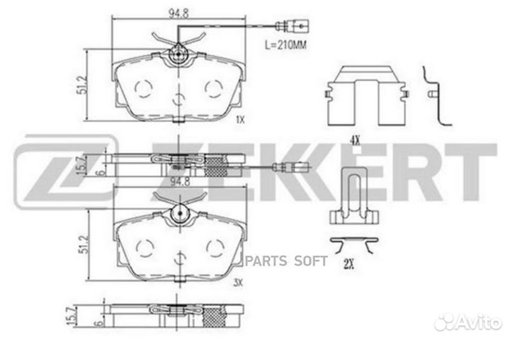 Колодки торм. диск. задн. с датчиком Ford Galaxy 0