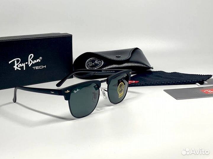 Очки Ray Ban Clubmaster черные матовые