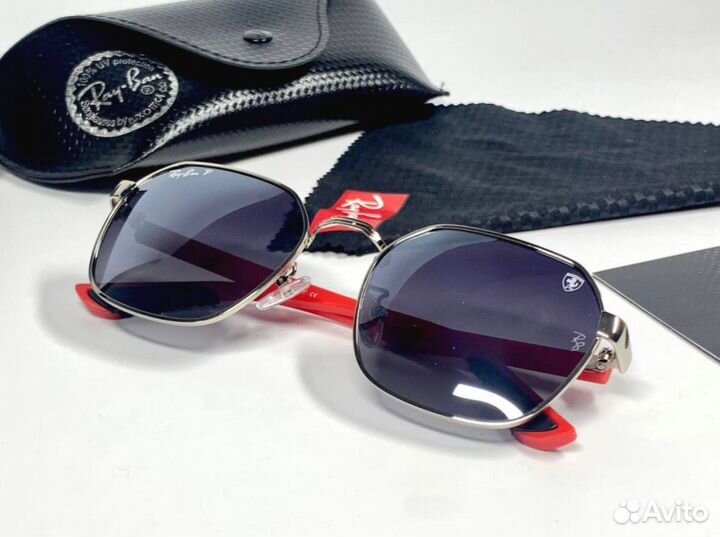 Очки Ray Ban с красными вставками